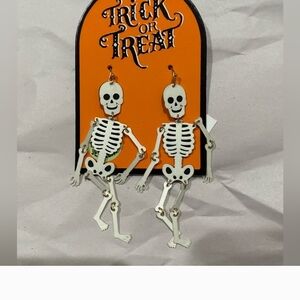 Jack And Jill Glow In The Dark Skeleton Dangle Earrings